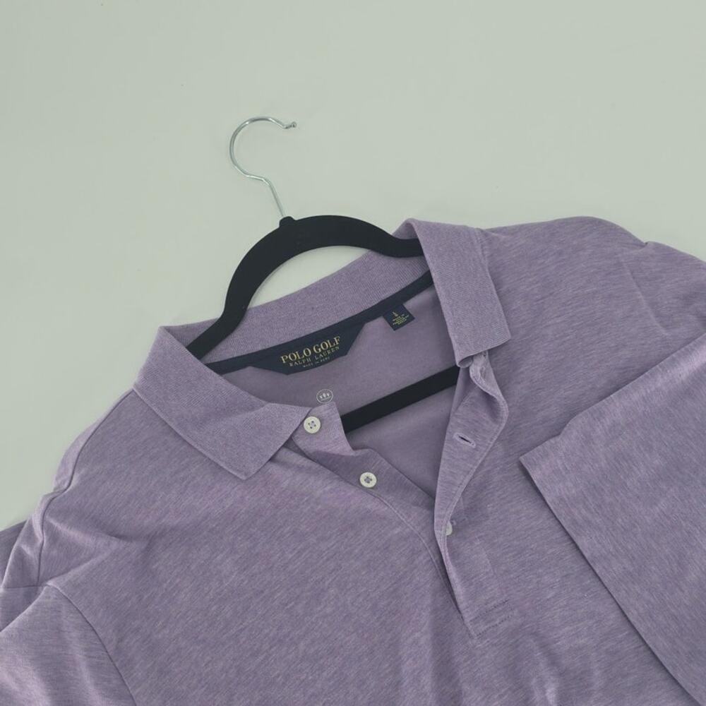 Polo Golf Men's Short Sleeve Purple polo Shirt Size Large Wicking Golf Preppy